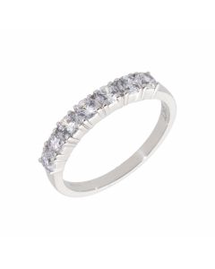 New 9ct White Gold Cubic Zirconia 7 Stone Eternity Ring