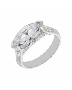 New 9ct White Gold Cubic Zirconia Fancy Dress Ring