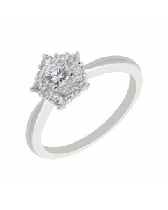 New 9ct White Gold Cubic Zirconia Cluster Ring