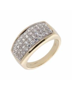 New 9ct Yellow Gold Cubic Zirconia Wide Domed Ring