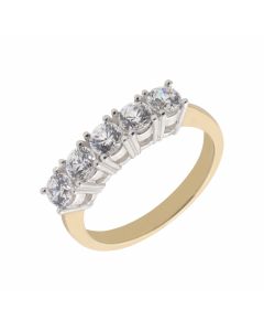 New 9ct Yellow & White Gold Cubic Zirconia Eternity Style Ring