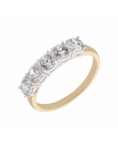 New 9ct Yellow Gold Cubic Zirconia Eternity Style Ring