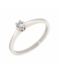 New 9ct White Gold Cubic Zirconia Solitaire Dress Ring