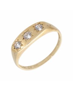 New 9ct yellow Gold Cubic Zirconia Trilogy Ring