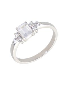 New 9ct White Gold Cubic Zirconia Dress Ring