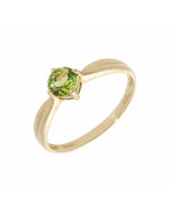 New 9ct Yellow Gold Peridot Solitaire Dress Ring