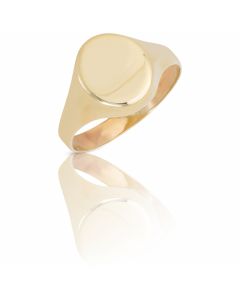 New 9ct Gold Plain Oval Hollow Head Mens Signet Ring