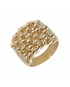 New 9ct Yellow Gold 5 Row Keeper Ring 28g