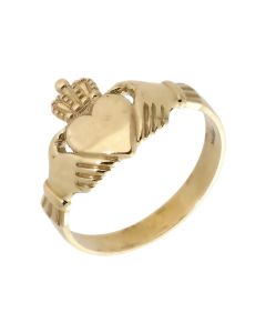 New 9ct Yellow Gold Gents Claddagh Ring
