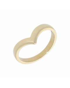 New 9ct Yellow Gold Polished Single Wishbone Ring