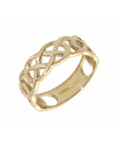 New 9ct Yellow Gold Celtic Design Band Ring
