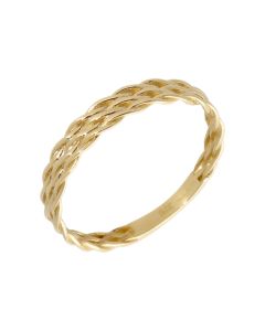 New 9ct Yellow Gold 3 Row Woven Ring