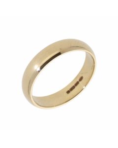 New 9ct Yellow Gold 4mm D Shape Wedding Ring