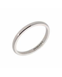 New 9ct White Gold 2mm D Shape Wedding Ring