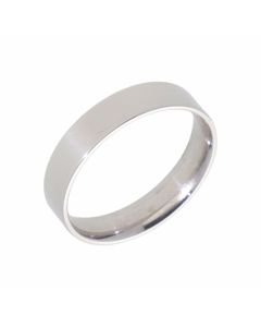 New 9ct White Gold 4mm Flat Court Wedding Ring
