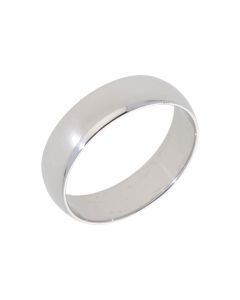 New 9ct White Gold 6mm D Shape Wedding Ring