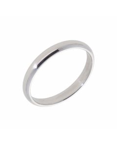 New 9ct White Gold 2.5mm D Shape Wedding Ring