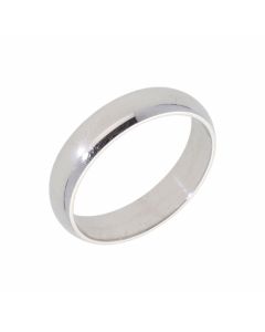 New 9ct White Gold 4mm D Shape Wedding Ring
