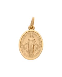 New 9ct Yellow Gold Oval Miraculous Medal Pendant