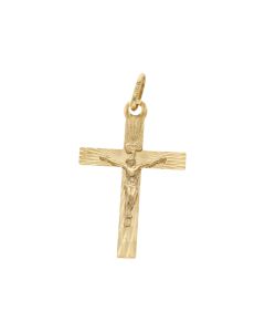 New 9ct Yellow Gold Suray Crucifix Pendant