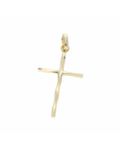 New 9ct Yellow Gold Twisted Cross Pendant