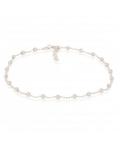 New Sterling Silver Bead Link Anklet