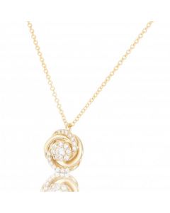 New 9ct Gold Cubic Zirconia Rose Pendant & Chain Necklace