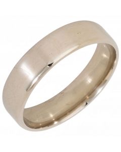 Pre-Owned 9ct White Gold 6mm Flat Wedding Band Ring