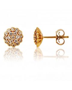 New 9ct Yellow Gold 0.47 Carat Diamond Cluster Stud Earrings
