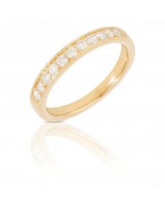 New 9ct Yellow Gold 0.33 Carat Diamond Half Eternity Ring