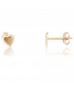 New 9ct Yellow Gold Tiny Heart Stud Earrings