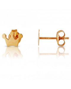 New 9ct Gold Crown Stud Earrings