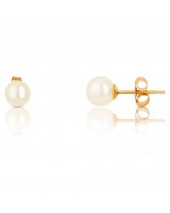 New 9ct Gold 6mm Freshwater Cultured Pearl Stud Earrings
