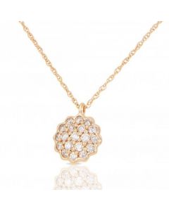 New 9ct Yellow Gold 18 Inch Diamond Cluster Necklace
