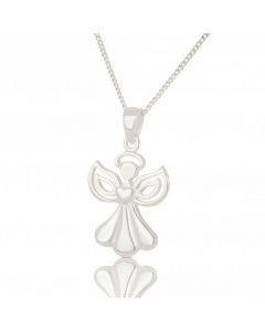 New Sterling Silver Guardian Angel Pendant & Chain Necklace