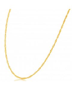 New 9ct Yellow Gold 20Inch Hollow Twist Singapore Chain Necklace