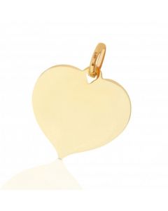 New 9ct Yellow Gold Polished Heart Identity Disc Pendant