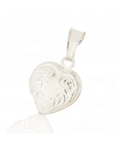 New Sterling Silver Patterned Heart Shape Locket Pendant