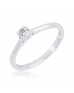 New 9ct White Gold 0.33 Carat Diamond Solitaire Ring