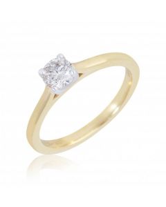 New 9ct Yellow Gold 0.42 Carat Diamond Solitaire Ring