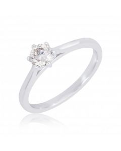 New 9ct White Gold 0.41 Carat Diamond Solitaire Ring