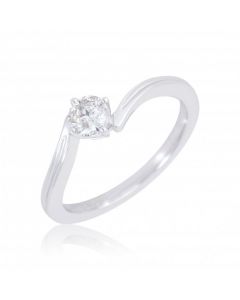 New 9ct White Gold 0.34 Carat Diamond Solitaire Ring