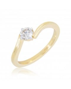 New 9ct Yellow Gold 0.32 Carat Diamond Solitaire Ring