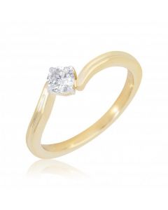 New 9ct Yellow Gold 0.26 Carat Diamond Solitaire Ring