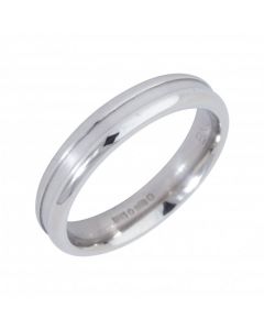 Pre-Owned Platinum 4mm Ridged Wedding Band Ring