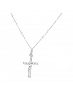 New Sterling Silver Crucifix Pendant & 18" Chain Necklace