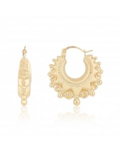 New 9ct Yellow Gold Traditional Style Creole Hoop Earrings