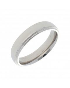 Pre-Owned 18ct White Gold 5mm Edged Wedding Band Ring