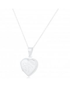 New Sterling Silver Heart Locket Pendant & Chain Necklace