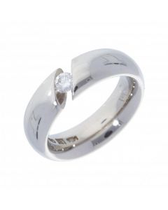 Pre-Owned Platinum Tension Set Diamond Solitaire Band Ring